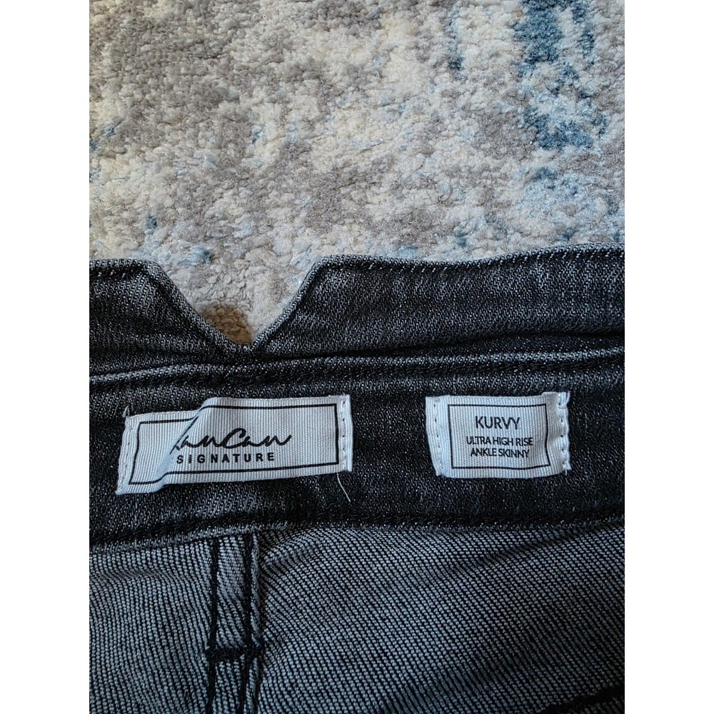 KanCan Size 29 Black Denim Kurvy Ultra High Rise Ankle Skinny 5 Button Jeans - Picture 3 of 4